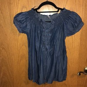 Denim off the shoulder top